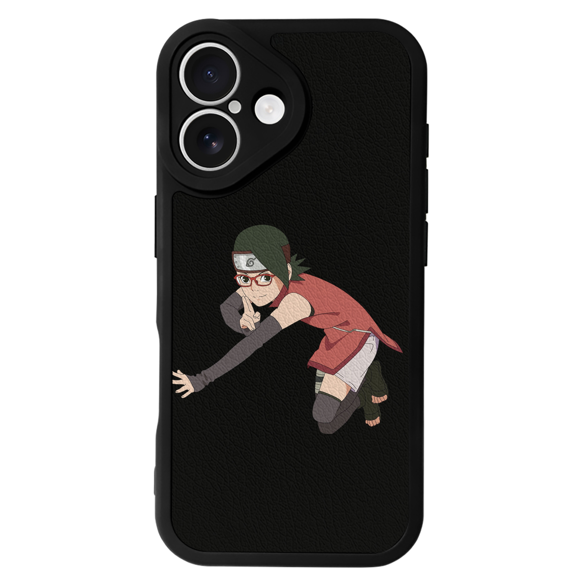 （画像用） NARUTO -ナルト- うちは サラダ Uchiha Sarada 【iPhone 16シリーズ対応】シリコンスマホケース（レザー調） 材質：シリコン